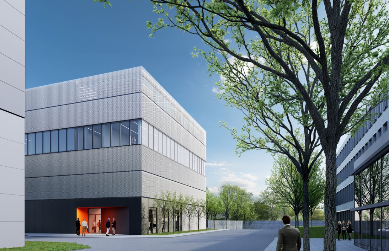 Architektenzeichnung des neuen Servicegebäudes in Waiblingen.